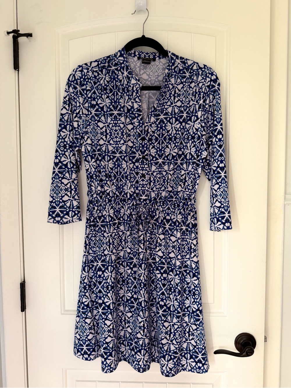 Robert Louis Blue and White Patterned Women's Dress Size M